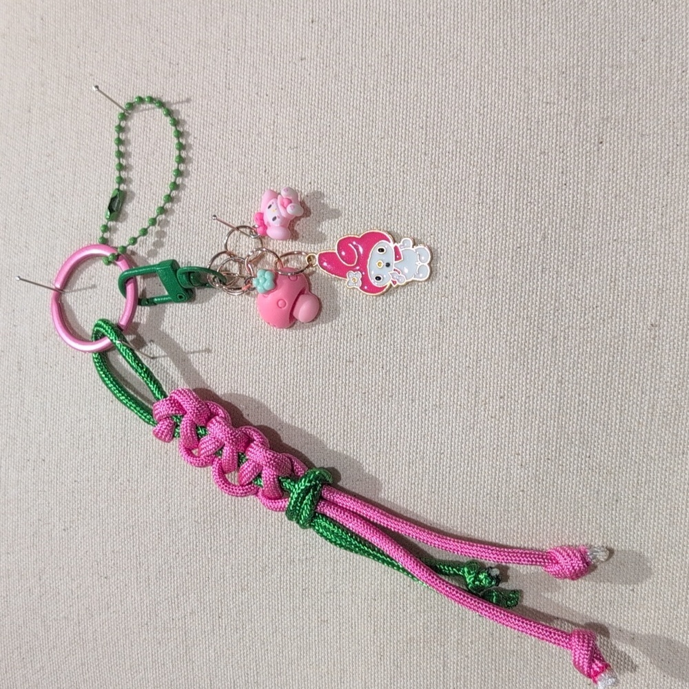 Sanrio My Melody Pink Keychain Hello Kitty Bag Charm *Customizable* - Picture 2 of 8